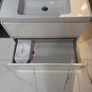 Crea 800mm Wall Hung Unit and Wash Basin Glossy White w/ tap Image 2