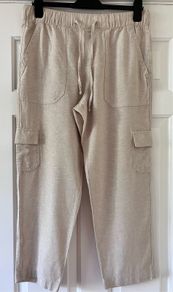 Size 12 Linen Mix Cropped Trousers by Gap