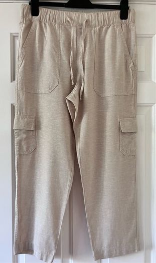 Size 12 Linen Mix Cropped Trousers by Gap