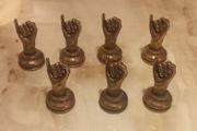 7 Lorenzo Quinn chess pawns in bronze, numbered, D18 freepost