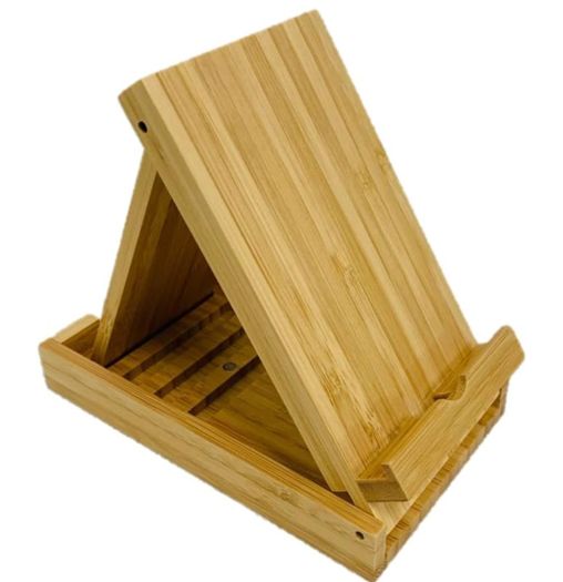 Bamboo Foldable Universal Multi-Angle Stand Holder, Pocket Desktop Holder Stand for cell phone and Tablet