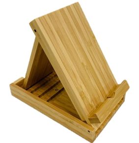 Bamboo Foldable Universal Multi-Angle Stand Holder, Pocket Desktop Holder Stand for cell phone and Tablet