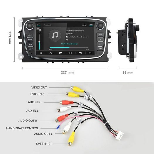4G Android 8.1 2 Din Car Radio bluetooth multimedia video player For Ford Focus S-Max Mondeo 9 Kuga Galaxy C-Max navigation GPS audio 2din