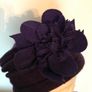 Woollen Purple Hat with flowers Image 6