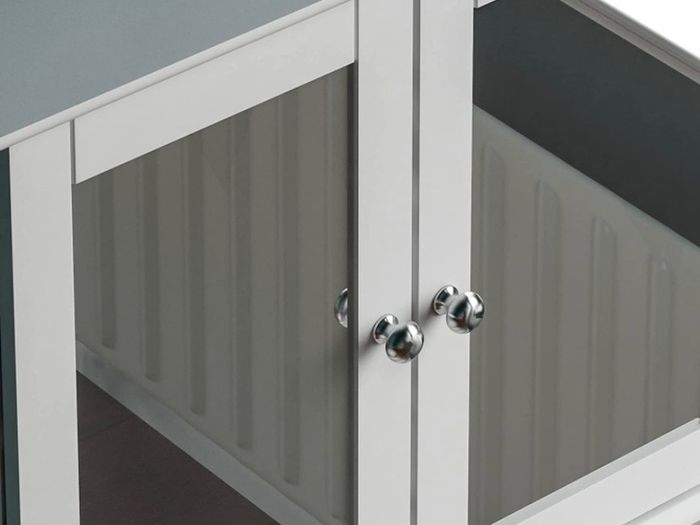 Double Door Mirrored Bathroom Cabinet Storage Cupboard Wall Mounted, White (FREE POSTAGE)