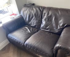 Italsofa brown leather 2 seater sofa