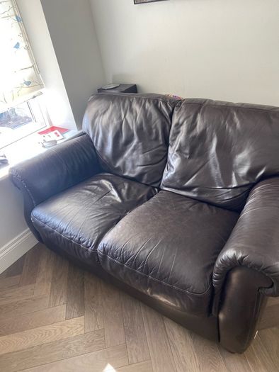 Italsofa brown leather 2 seater sofa