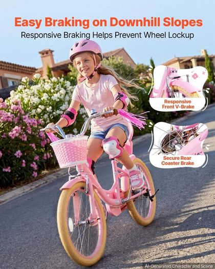 20 in Children Bicycle Ages 7-13, Adjustable Seat High-Carbon Steel Frame