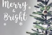 Merry/Bright Decal, Merry &amp; Bright Sticker, Window Decal, Letter Decal, Quotes Wall Decal, Seasons Greetings, Christmas Removable Decal