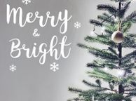 main image for ad Merry/Bright Decal, Merry &amp; Bright Sticker, Window Decal, Letter Decal, Quotes Wall Decal, Seasons Greetings, Christmas Removable Decal