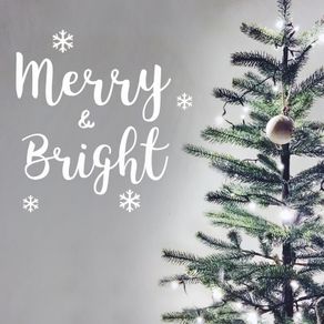 Merry/Bright Decal, Merry & Bright Sticker, Window Decal, Letter Decal, Quotes Wall Decal, Seasons Greetings, Christmas Removable Decal