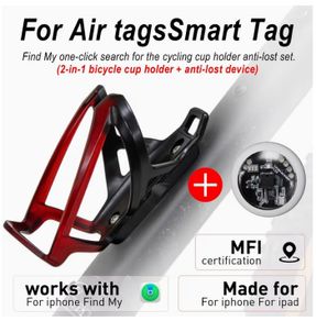 Mini Smart Tracker + Bracket Bottle Cage - Sturdy Red PC Anti-Theft Security Bracket,