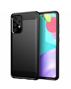 Black Case For Samsung GALAXY A13 4G Carbon Fibre Effect Shockproof Back Cover