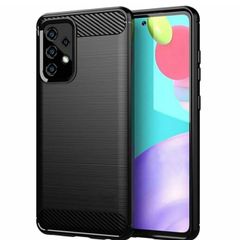 Black Case For Samsung GALAXY A13 4G Carbon Fibre Effect Shockproof Back Cover