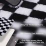 120x180cm Black and White Check Rug for Bedroom, Washable Non Slip Non-Shedding, Shag Pile Soft Fluffy Thick Rugs, Checkerboard Carpet for Hallways, Kitchen, Lounge Image 3