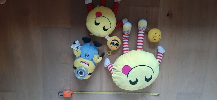 Emoji and Minion soft toys