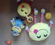 Emoji and Minion soft toys