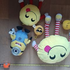 Emoji and Minion soft toys