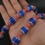 Vintage Venetian Style Chevron Tade Glass Beads Necklace Image 10