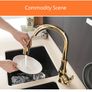 BRAND NEW Gold Kitchen Faucets Silver Single Handle Pull Out Kitchen Tap Single Hole Handle Swivel Degree Water Mixer Tap Mixer Tap 866011 Image 3
