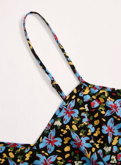 New Floral Print Cami Top & Pleated Skirt