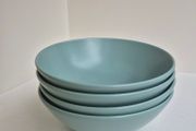Set of 4 IKEA Teal Matte Ceramic Bowls