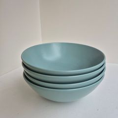 Set of 4 IKEA Teal Matte Ceramic Bowls