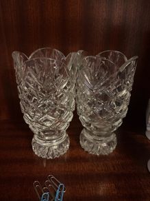 Crystal candle holders or mini vases