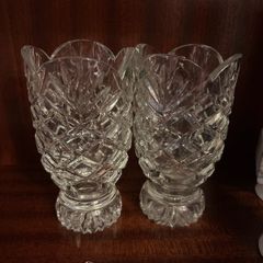Crystal candle holders or mini vases