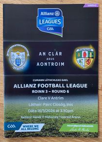2024 Clare v Antrim - GAA Allianz Football League Programme