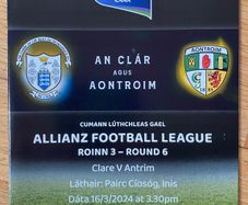 2024 Clare v Antrim - GAA Allianz Football League Programme