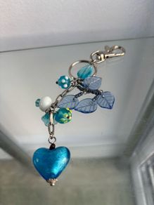 Blue Heart Bag Keyring Charm