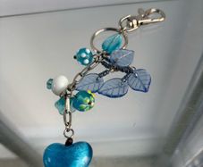 Blue Heart Bag Keyring Charm