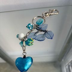 Blue Heart Bag Keyring Charm