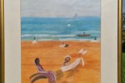 Large painting of a beach by John Gallagher