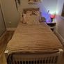 Two Matching Wooden Single Beds: Pine and White Image 2