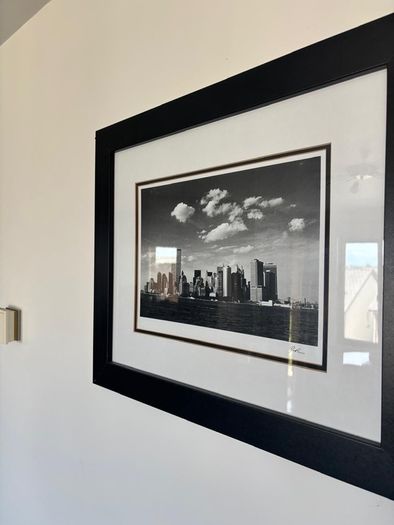 Pair of Framed Black and White Cityscape Prints - New York & San Francisco