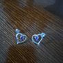heart shape silver earrings Image 4