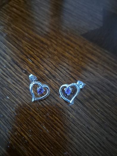 heart shape silver earrings