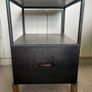 Pomax Home Collection Industrial Style Metal Designer Side Bedside Table Locker Drawer Image 4