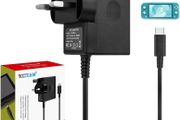Charger for Switch/Switch OLED/Switch Lite, 2.5 Hours 15V/2.5A Fast Charging AC Adapter 5FT Type-C Cable Power Supply for Switch/Switch Lite/Switch Dock and Switch Pro Controller - Support TV Mode