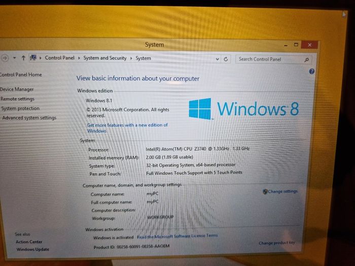 ASUS LaptopTablet CN9935, Windows 8, 2GB Ram 64GB HDD, Intel Atom CPU Z3740 1.33GHz in excellent condition