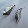 Handmade leaf shaped earrings, silver hooks, leaves earrings Image 2