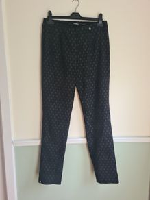 womens ROBELL MARIE Velvet trousers paterned stretchy Size UK 14 EU 40