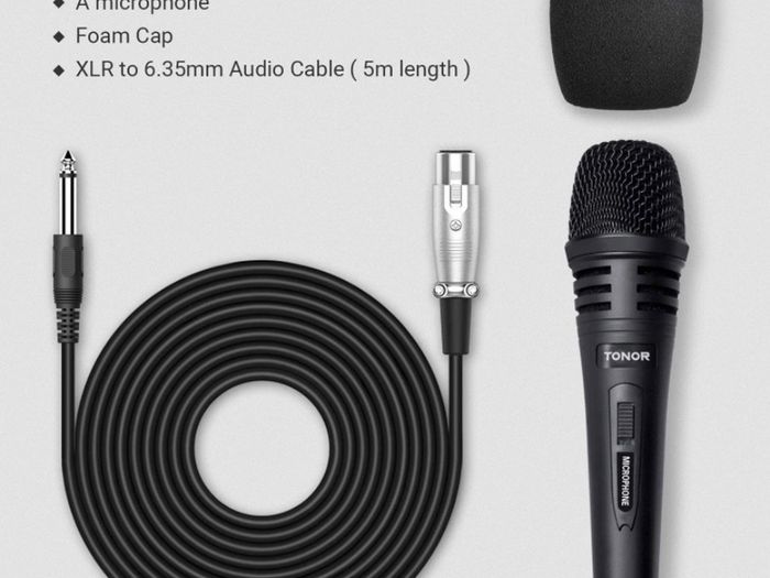 Dynamic Karaoke Microphone for Singing with 16.4ft XLR Cable, Metal Handheld Mic Compatible with Karaoke Machine/Speaker/Amp/Mixer for Karaoke Singing, Speech, Wedding and Outdoor Activity (FREE POSTAGE)