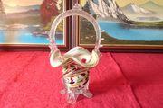 Murano Millefiori Art Glass Basket 10.75 Inches Tall