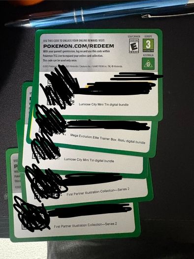 Pokemon TCG codes