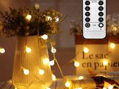 Fairy String Lights Battery Powered 49FT/15M 100Leds Indoor Outdoor String Lights LED 8 Modes Waterproof with Remote & Timer for Bedroom Christmas Wedding Garden Party Decoration - Warm White