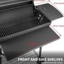 BBQ Grill Smoker With Side Shelves, Barbecue Garden Grill with Temperature Gauge, Outdoor Oil Drum Camping Barbeque Charcoal BBQ Barrel Image 3