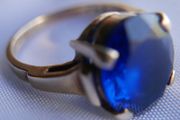 Vintage 9ct Rose Gold 375 Gold Sapphire Ring 4,01g size L1/2